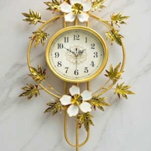 YS1318  ( Luxury Golden Floral Ring Metal Wall Clock )   Pcs  CTN-1