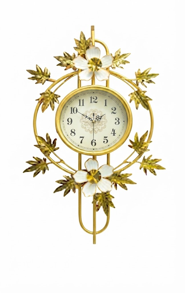 YS1318 ( Luxury Golden Floral Ring Metal Wall Clock ) Pcs CTN-1 - Image 2