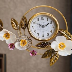 YS1320 ( Luxury Golden Floral Metal Wall Clock ) Pcs  CTN-1
