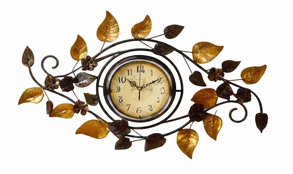 YS1324 ( Vintage Golden Leaf Metal Wall Clock ) Pcs CTN-1 - Image 2