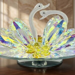 YS1447  ( Luxury Glass Dessert Stand & Centerpiece Tray (Iridescent Crystal, )