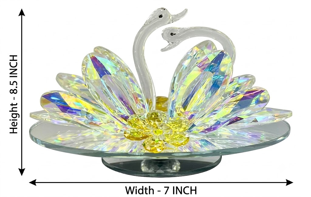 YS1447 ( Luxury Glass Dessert Stand & Centerpiece Tray (Iridescent Crystal, ) - Image 2