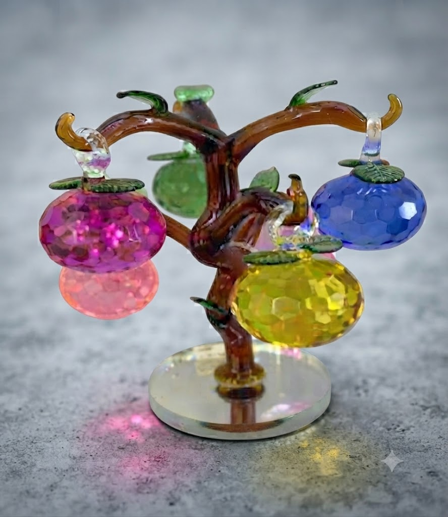 YS1457 ( Premium Crystal Money Tree Showpiece with Colorful Hanging Crystal Fruits ) Pcs CTn.12