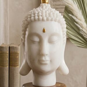 YS229 ( Elegant White Buddha Head Statue )
