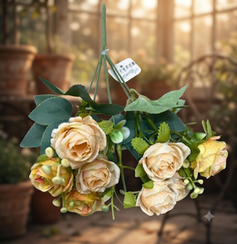 YS248 ( Premium Artificial Cream Mini Rose Bouquet ) 1200PCTN