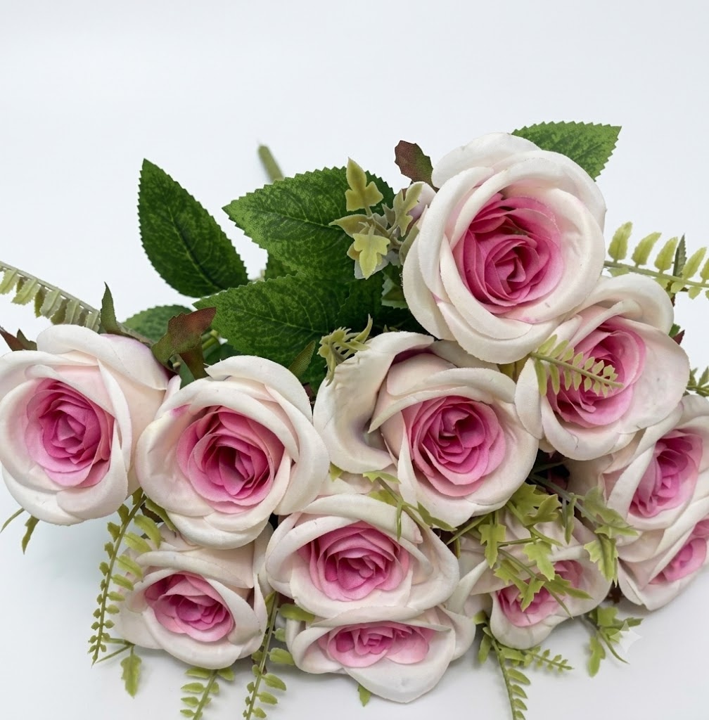 YS254 ( Luxury Pink Rose Artificial Flower Bouquet with Green Foliage for Home & Event Decoration ) 400PCS CTN - Image 2