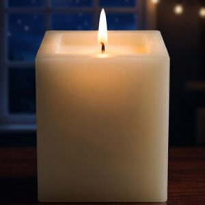 YS532 ( Elegant Unscented Decorative Candle for Home Décor & Special Occasions (Ivory White )