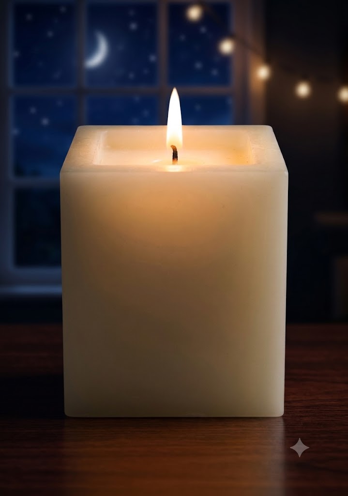 YS532 ( Elegant Unscented Decorative Candle for Home Décor & Special Occasions (Ivory White )