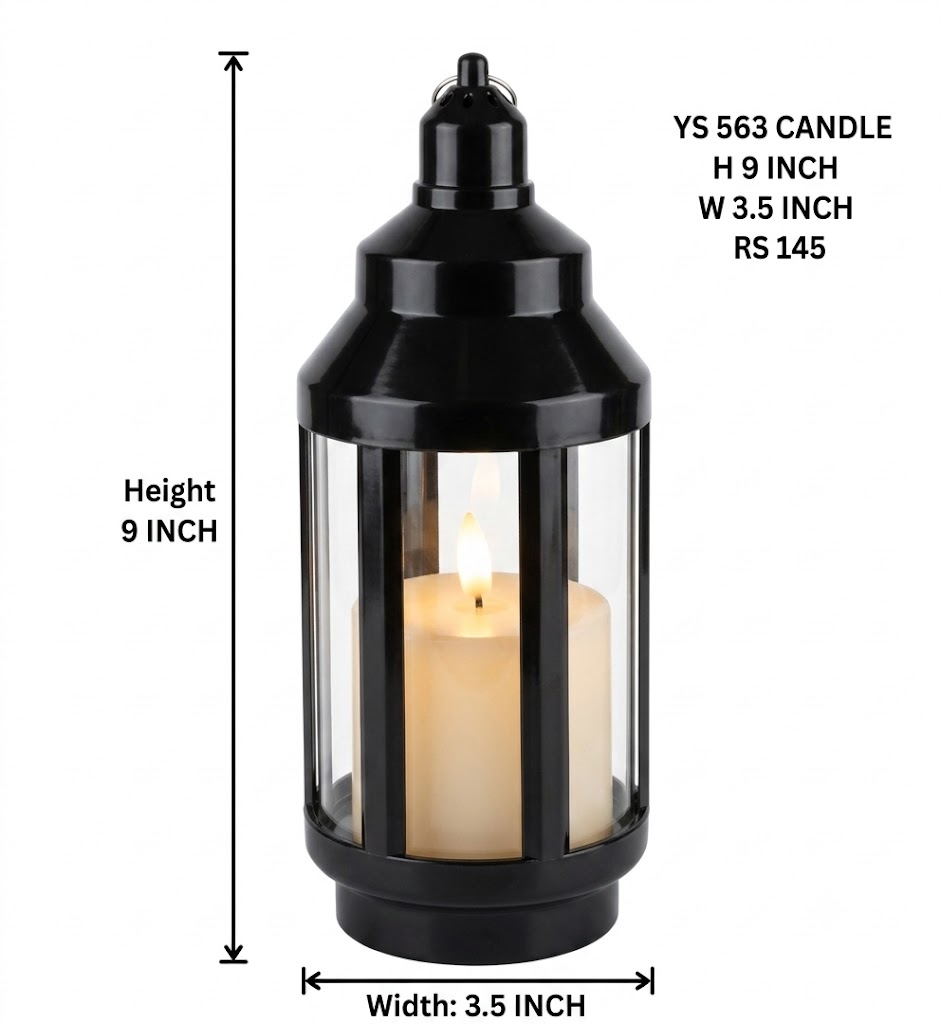 YS563 ( Decorative Glass Hurricane Lantern for Home & Festive Décor ) - Image 2