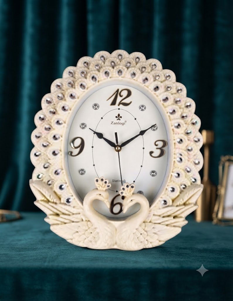 YS815 ( Luxury Peacock Design Decorative Wall Clock with Crystal Accents for Home Décor ) Pcs CTN-10