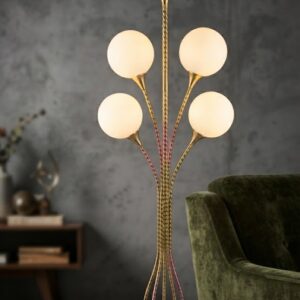 YS975 ( Luxury Aurora 5-Light Gold Globe Floor Lamp )  5PCS CTN