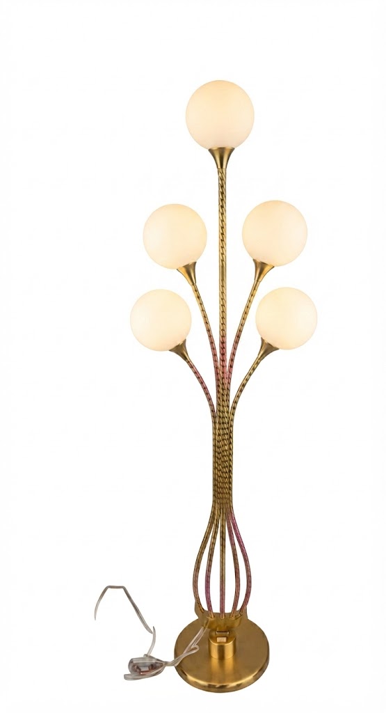 YS975 ( Luxury Aurora 5-Light Gold Globe Floor Lamp ) 5PCS CTN - Image 2