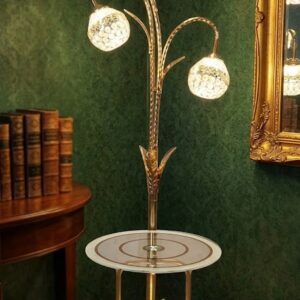 YS977 ( Luxury Crystal Flower Floor Lamp with Glass Side Table ) 2PCS CTN