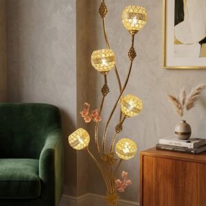 YS978 ( Luxury 6-Light Crystal Globe Floor Lamp )  5PCS CTN