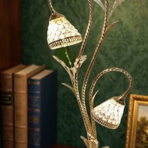 YS979 (  Royal Crystal Tulip 3-Light Gold Floor Lamp with Decorative Rose Accent ) 5PCS CTN