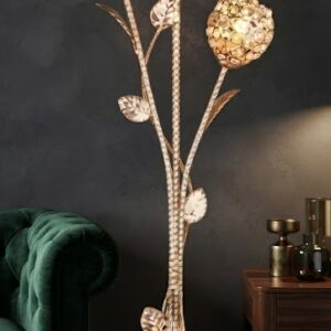 YS980 ( Luxury Golden Crystal Floral Floor Lamp Showpiece ) 5PCS CTN