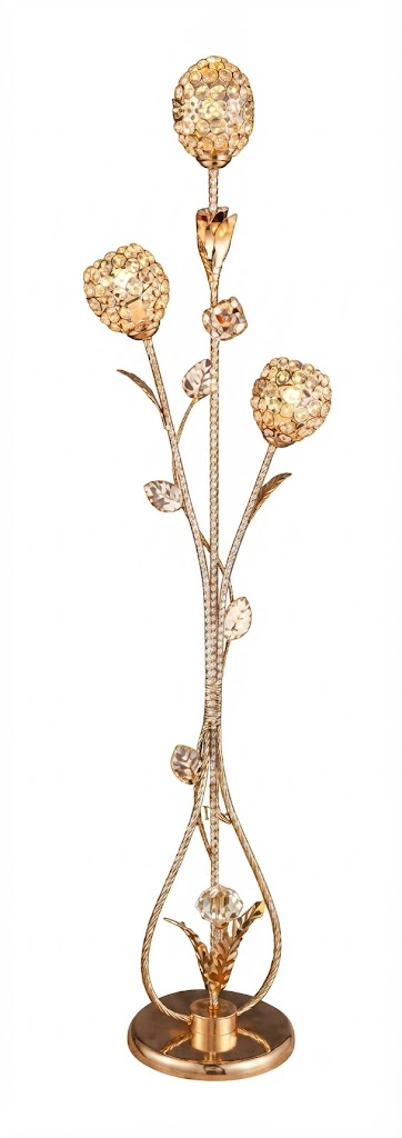 YS980 ( Imperial Crystal Bloom 3-Light Gold Floor Lamp ) 5PCS CTN - Image 2