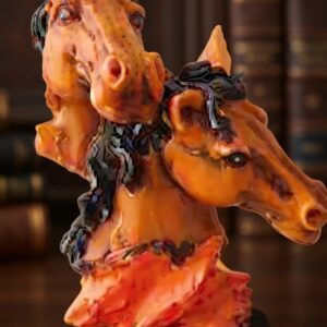 Majestic Twin Horse Head Decorative Showpiece
