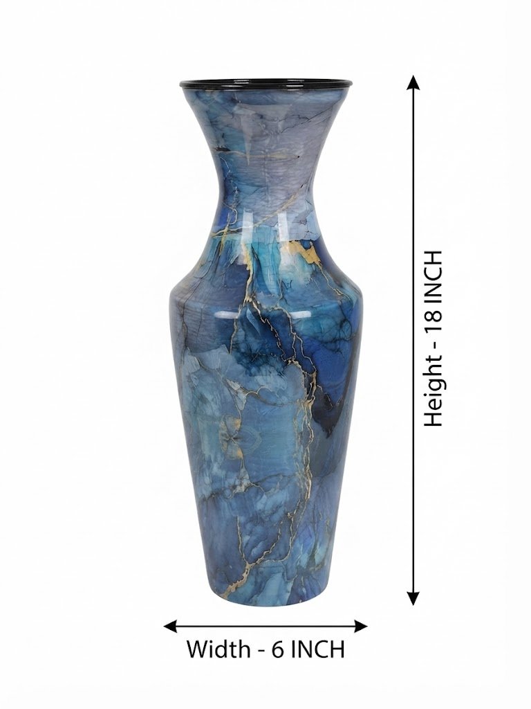 003 ( Elegant Blue Marble Finish Decorative Floor Vase ) - Image 2