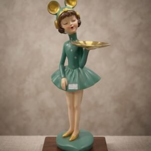 0074 tray Doll  ( Elegant Green Fairy Girl Decorative Tray Showpiece )