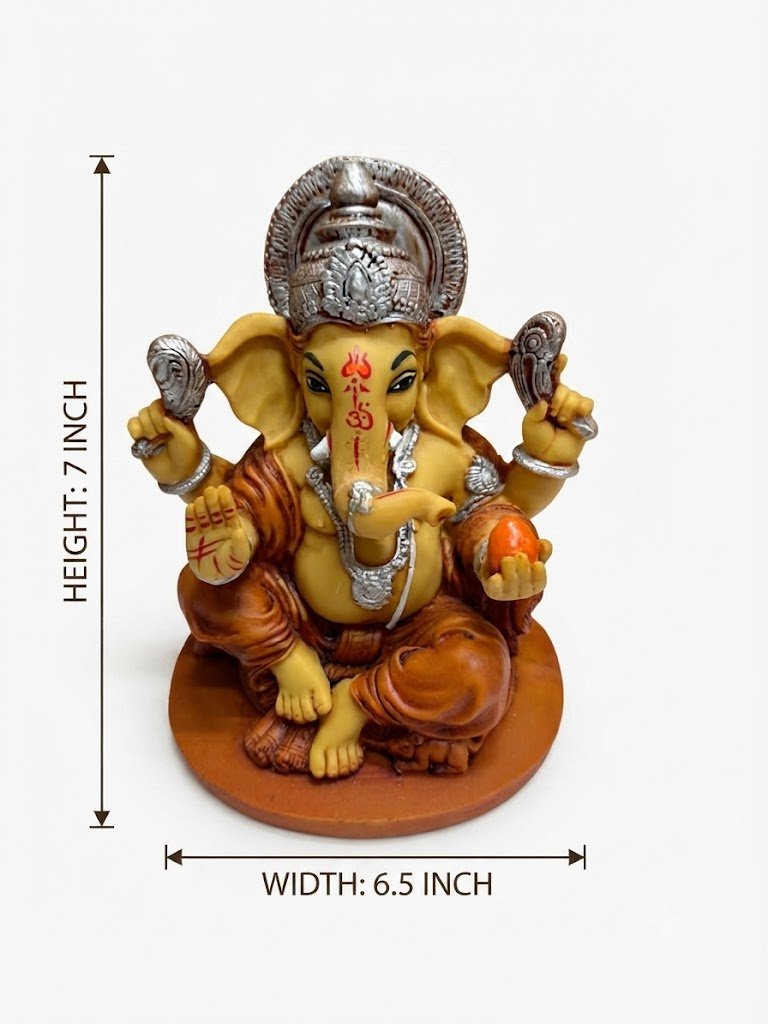 1052WD ( Lord Ganesha Polyresin Idol with Modak ) - Image 2