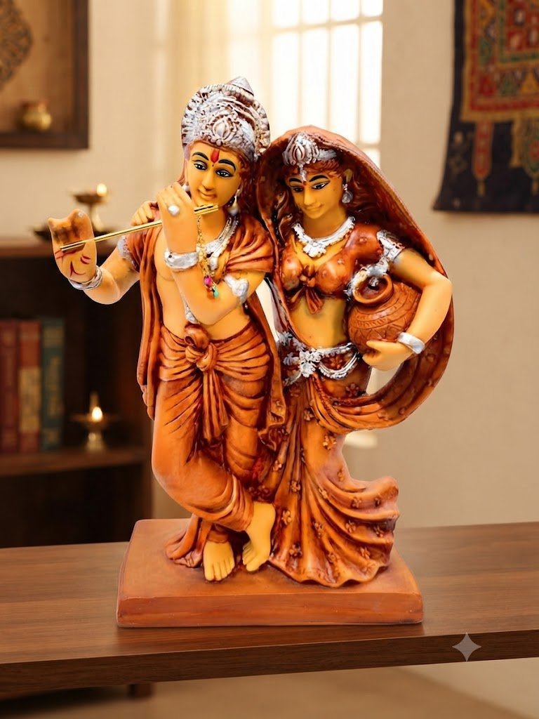 1056Wd ( Radha Krishna Polyresin Idol with Flute )