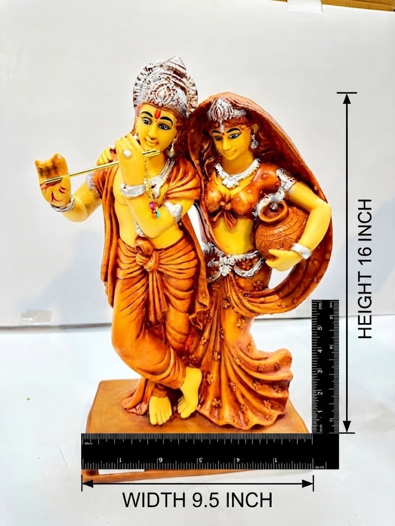 1056Wd ( Radha Krishna Polyresin Idol with Flute ) - Image 2