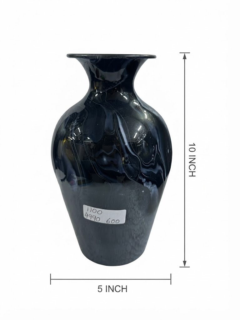 1100 ( Elegant Black Marble Finish Decorative Vase ) - Image 2