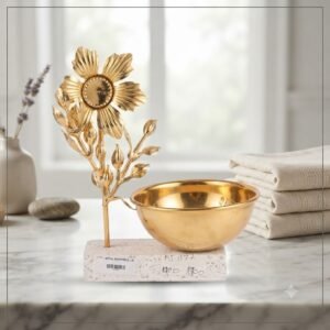 1177  ( Luxury Golden Sunflower & Bowl Table Centerpiece )
