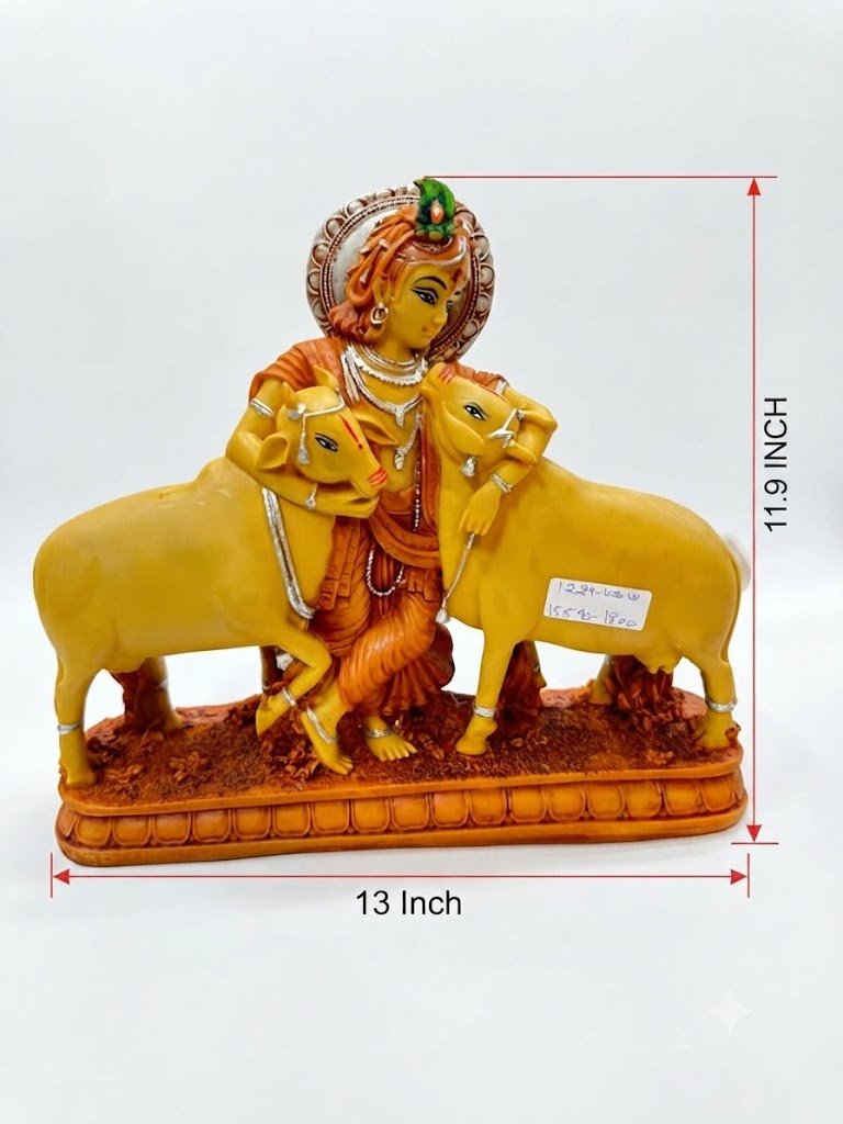 1229wd ( Shri Krishna with Sacred Cows Idol ) - Image 2