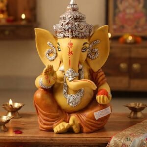 1370 WD ( Blessed Lord Ganesha Idol with Silver Crown )