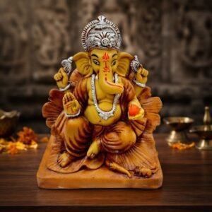 1377WD ( Traditional Lord Ganesha Idol on Lotus Base )