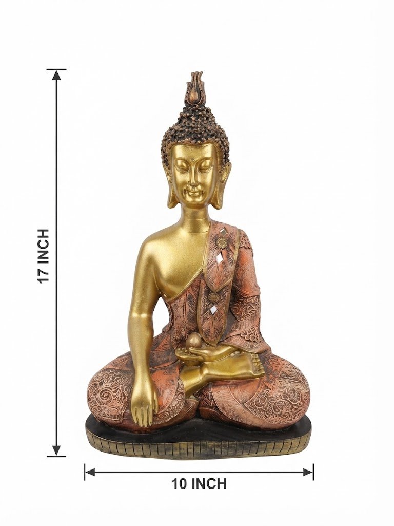 2002 ( Golden Buddha with Rose Gold Robe Meditation Showpiece ) - Image 2
