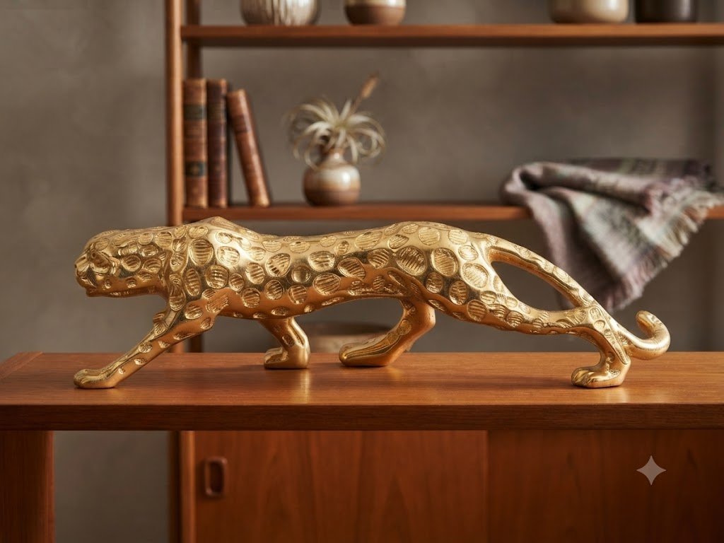 2101 ( Royal Golden Leopard Decorative Showpiece )