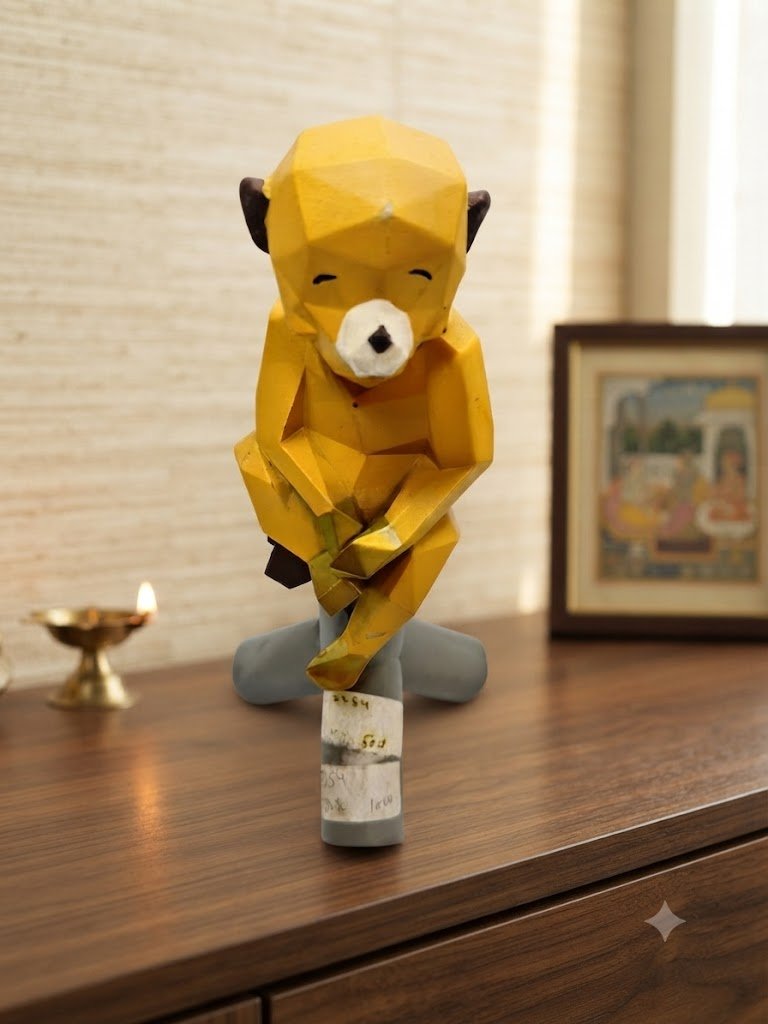 2254 ( Cute Golden Bear Climbing Decorative Showpiece )