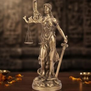 2302 ( Premium Golden Resin Lady of Justice Showpiece for Office, Law Chamber & Home Décor )