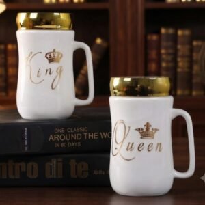 2383 ( Royal King & Queen Ceramic Coffee Mugs with Golden Crown Design ) ( 60 PCS/CTN)