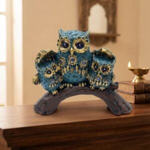 23No.OWL ( Elegant Blue Owl Family Showpiece )