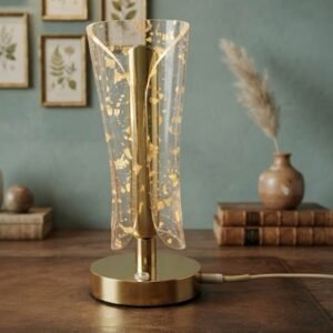 2578 (  Luxury Gold Accent Glass Table Lamp )