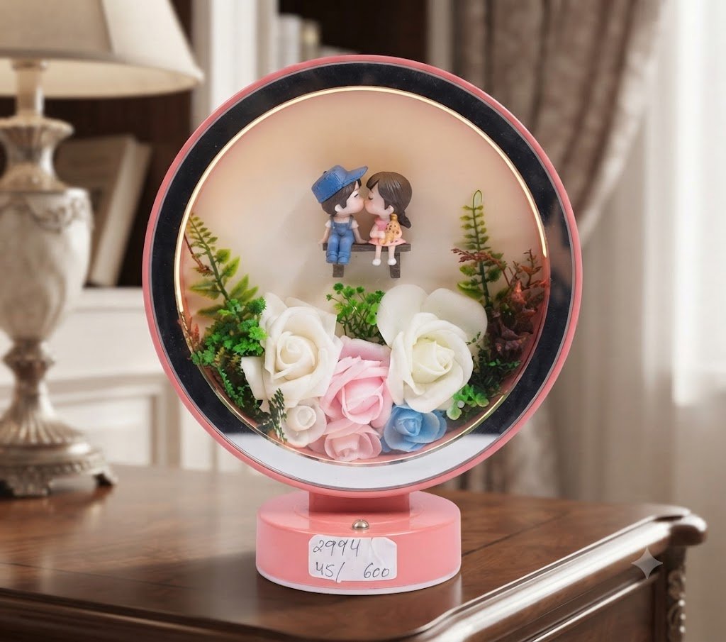 2994 ( Romantic Couple Floral 3D Shadow Box Table DΓ©cor )