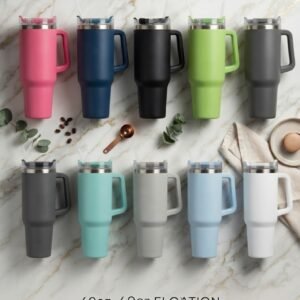 Premium Stainless Steel Tumbler with Handle & Straw