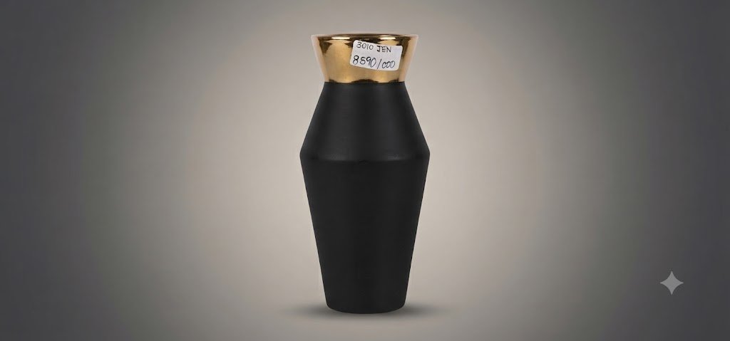 3010JEN ( Matte Black & Gold Luxury Decorative Vase )