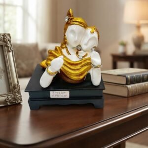 3147 ( Royal White & Golden Ganesha Decorative Showpiece )