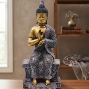 4546 ( Royal Antique Golden & Black Buddha Meditation Showpiece )