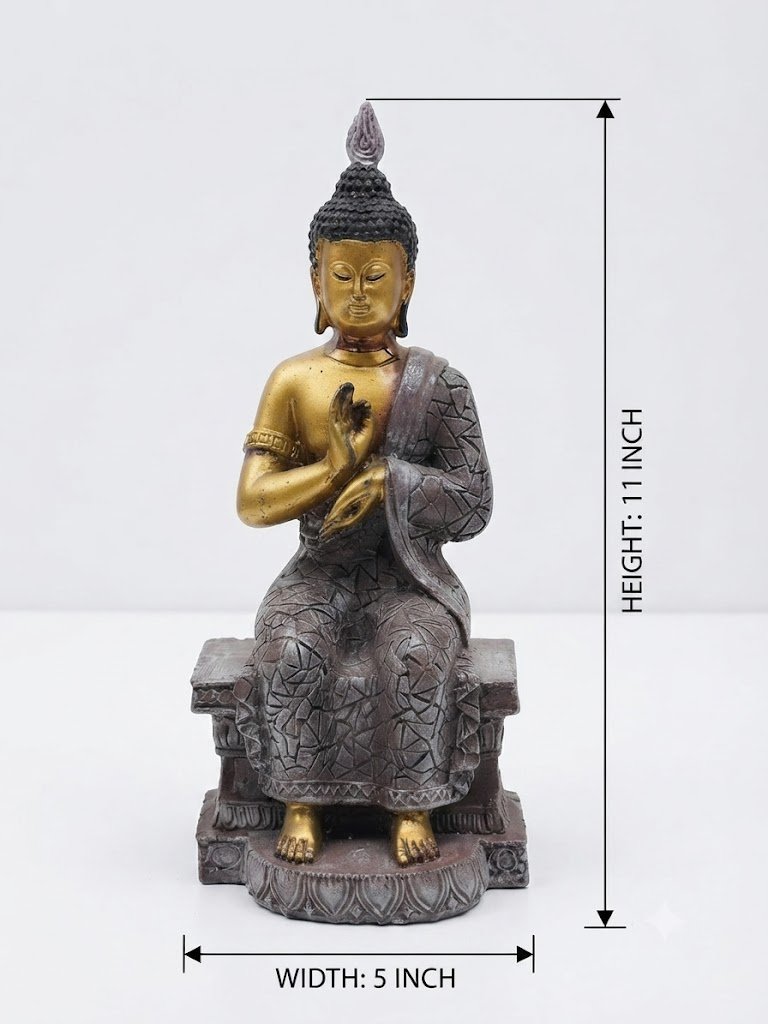 4546 ( Royal Antique Golden & Black Buddha Meditation Showpiece ) - Image 2