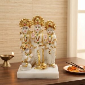 5001 RD   (  Royal Ram Darbar White & Golden Decorative Idol )