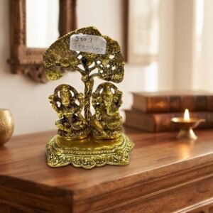 5003 ( Brass Lakshmi Ganesha Under Kalpavriksha (Wish-Fulfilling Tree )