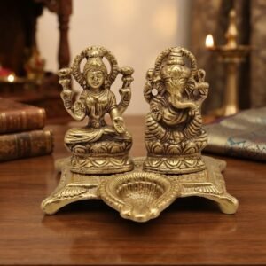 5018 ( Premium Golden Lakshmi & Ganesha Diya Chowki )