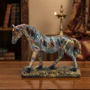 5642  ( Multicolor Abstract Horse Sculpture )