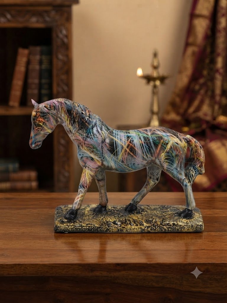 5642 ( Multicolor Abstract Horse Sculpture )